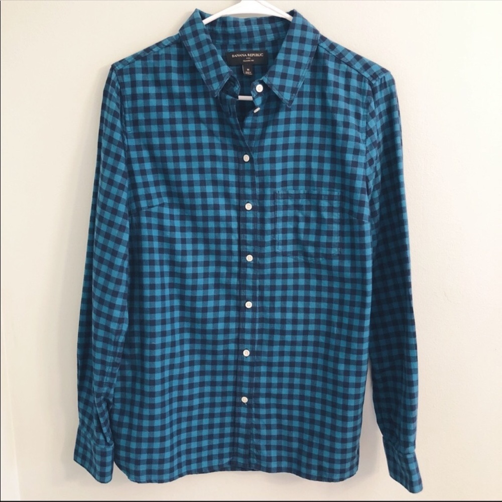 ❄️Banana Republic ClassicFit Plaid Button Down Top